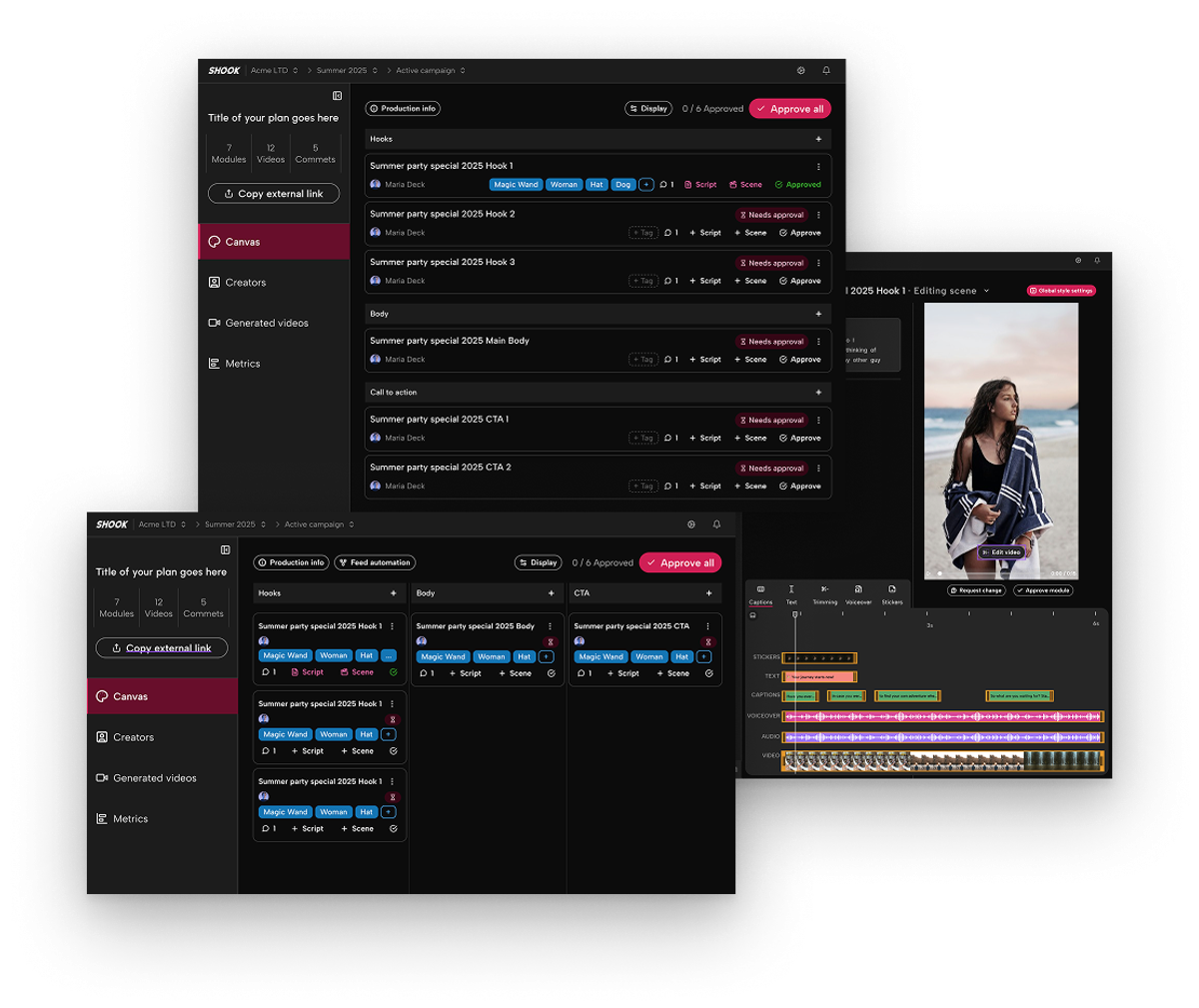 Prototype showing the different features planned for the app