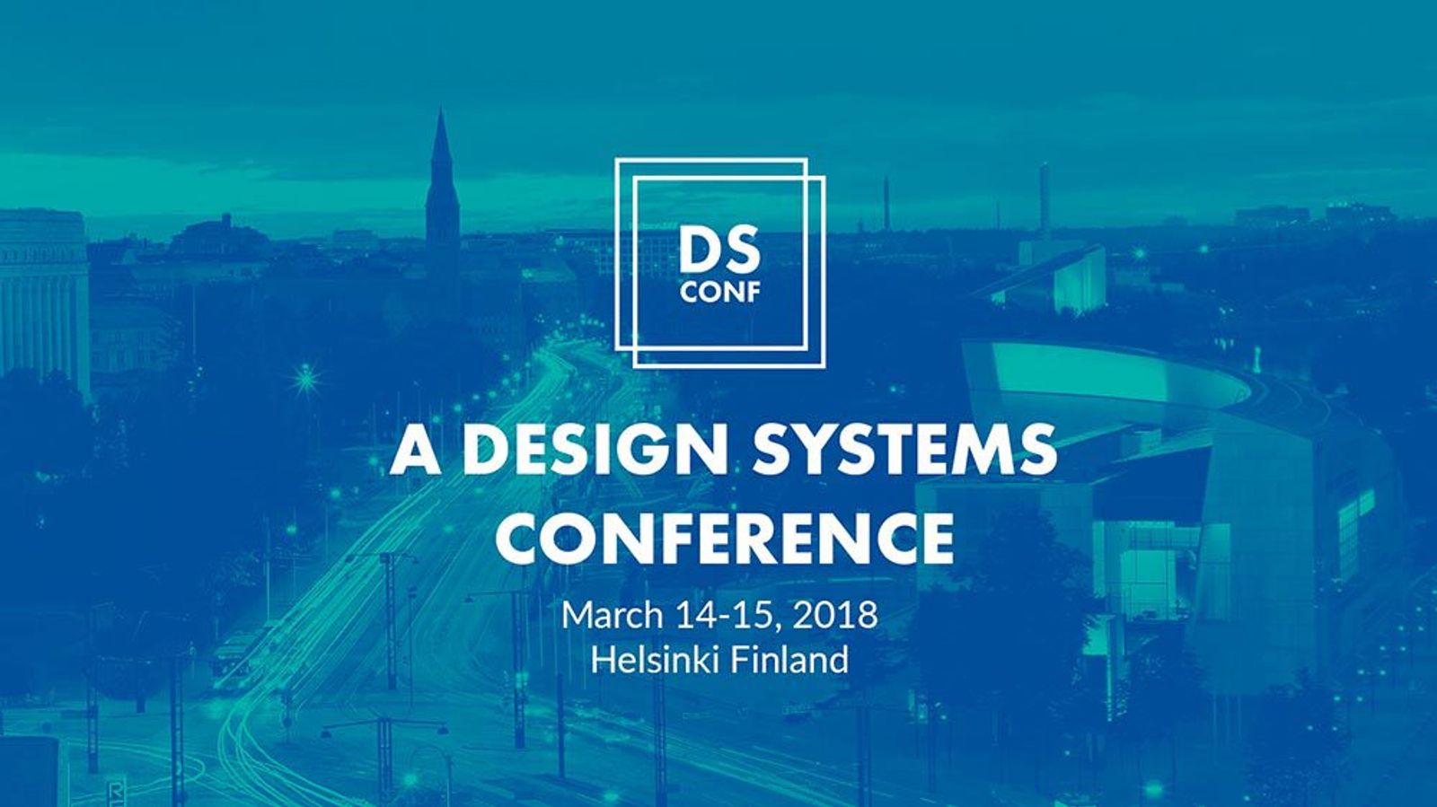 A banner for the Design System Conference that we organized in 2018 in Helsinki
