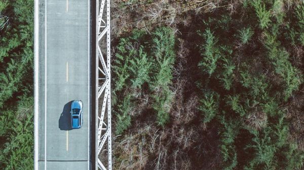 A photo of a car on a road