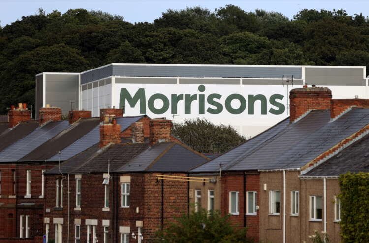 Morrisons supermarket logo with financial growth graphic - Global Banking & Finance Review
