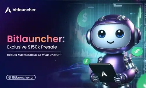 Bitlauncher logo showcasing Masterbots.ai, AI technology for finance - Global Banking & Finance Review