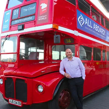 Jonathan Gale driving NewVoice Media