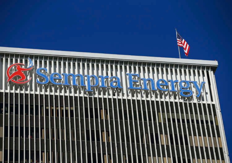 Sempra Energy logo on a building, representing its business operations - Global Banking & Finance Review