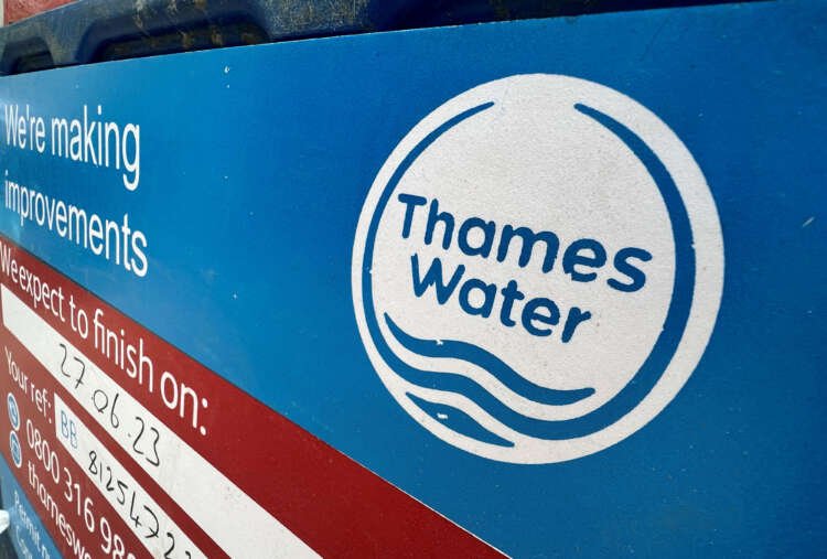 Thames Water signage at a London repair site, highlighting recent investment news - Global Banking & Finance Review