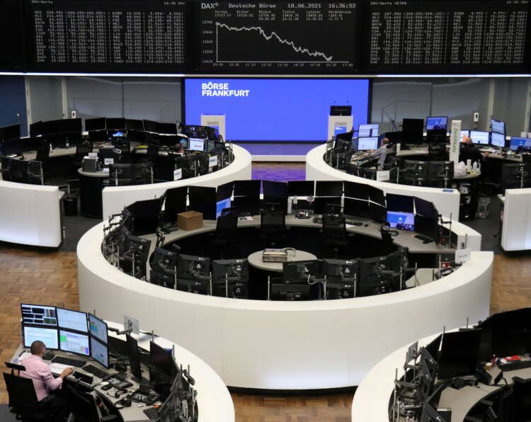 Image for European shares propped up by commodities, Powell speech in focus