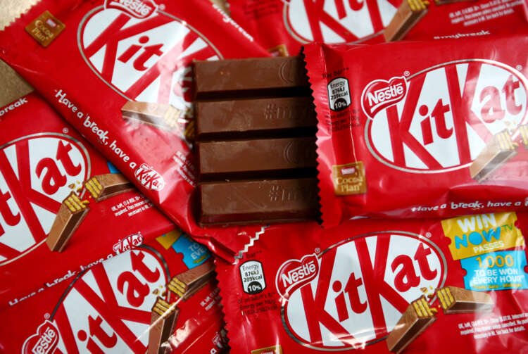 KitKat chocolate bars displayed prominently, representing Nestle's sales growth - Global Banking & Finance Review
