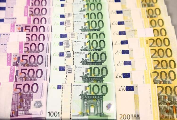 Euro currency bills are pictured at the Croatian National Bank in Zagreb