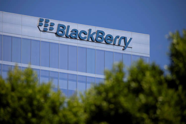 BlackBerry logo on office tower, symbolizing software sales recovery - Global Banking & Finance Review