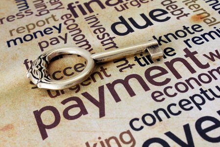 golden key on payment text