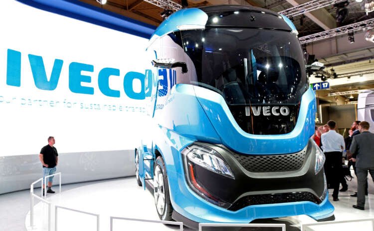 Iveco truck displayed at a trade show, symbolizing Nordic distribution deal - Global Banking & Finance Review