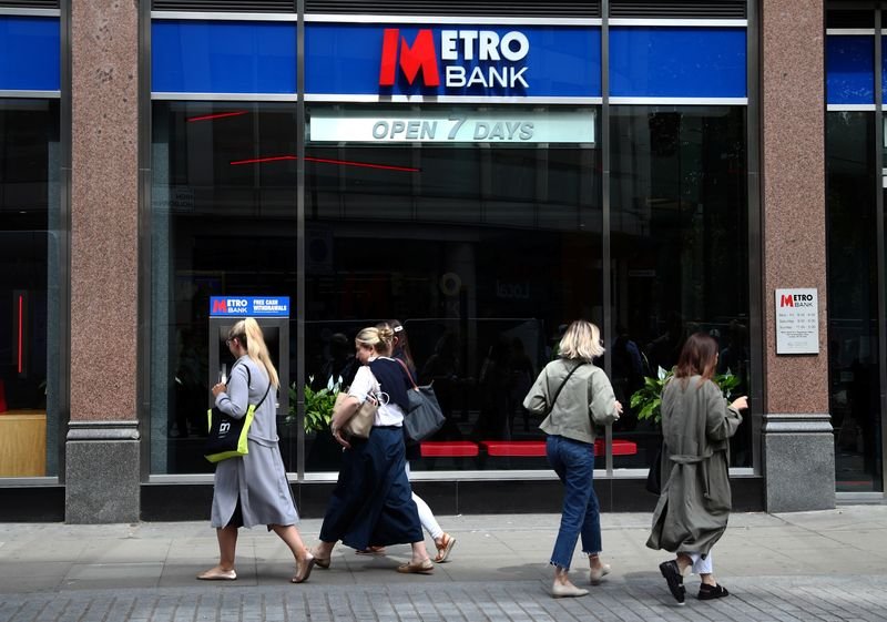 Metro Bank's logo and financial analysis charts showcasing consumer loan portfolio sale - Global Banking & Finance Review