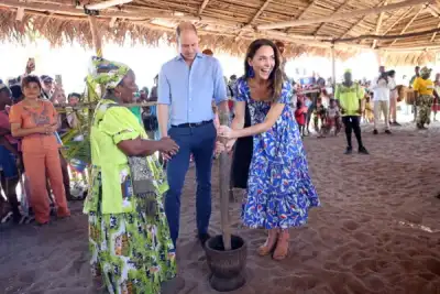 Image for British royals dance, make chocolate in Belize as tour brightens