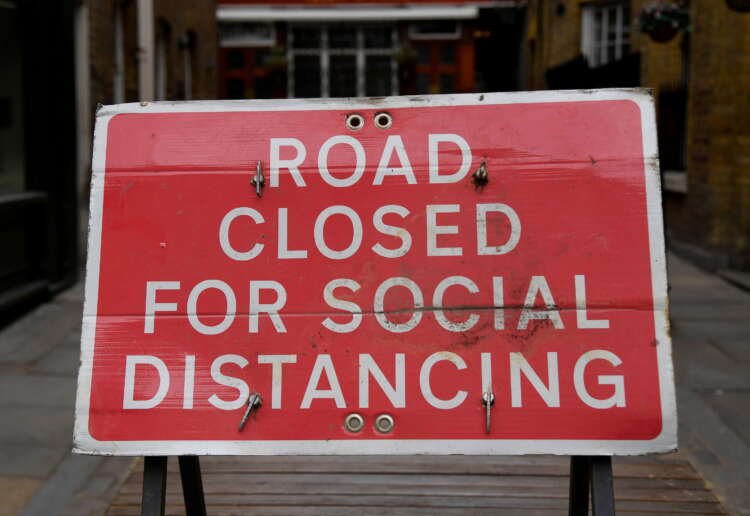 FILE PHOTO: Outside eating and drinking areas prepared ahead of a further easing of lockdown restrictions for England