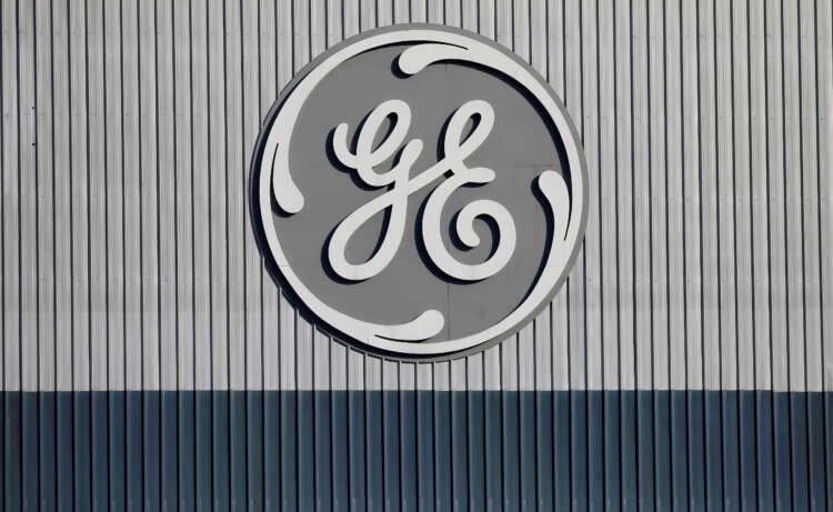 FILE PHOTO: The logo of U.S. conglomerate General Electric is pictured at the site of the company’s energy branch in Belfort