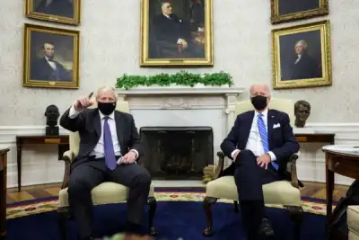 Image for Biden, UK’s Johnson talk trade and trains in White House meeting