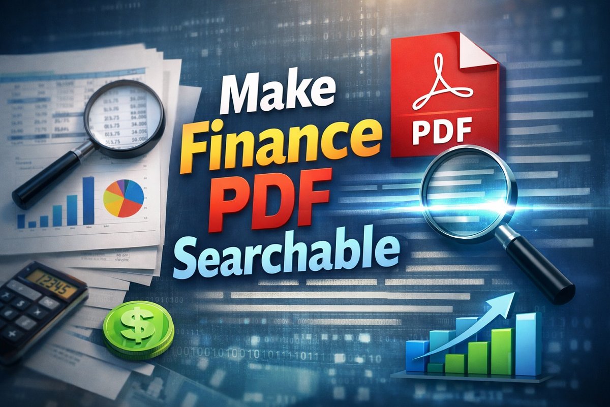Illustration of making finance PDFs searchable using OCR technology - Global Banking & Finance Review