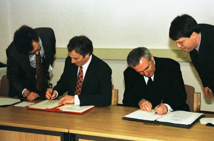 Bertie Ahern and Tony Blair sign the historic Good Friday Agreement - Global Banking & Finance Review