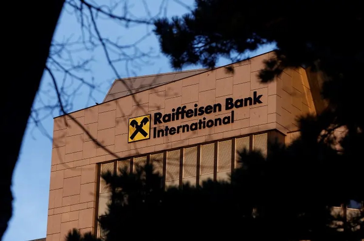 Raiffeisen Bank logo with a backdrop of financial data analysis - Global Banking & Finance Review