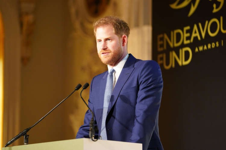 Britain’s Prince Harry and Meghan, Duchess of Sussex, attend Endeavour Fund Awards in London