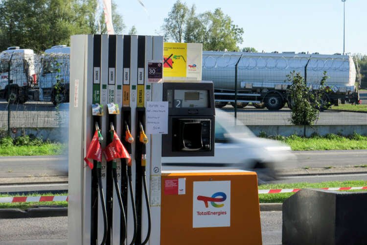 Gasoline pumps displaying 'out of order' signs at a TotalEnergies station amid fuel supply issues - Global Banking & Finance Review