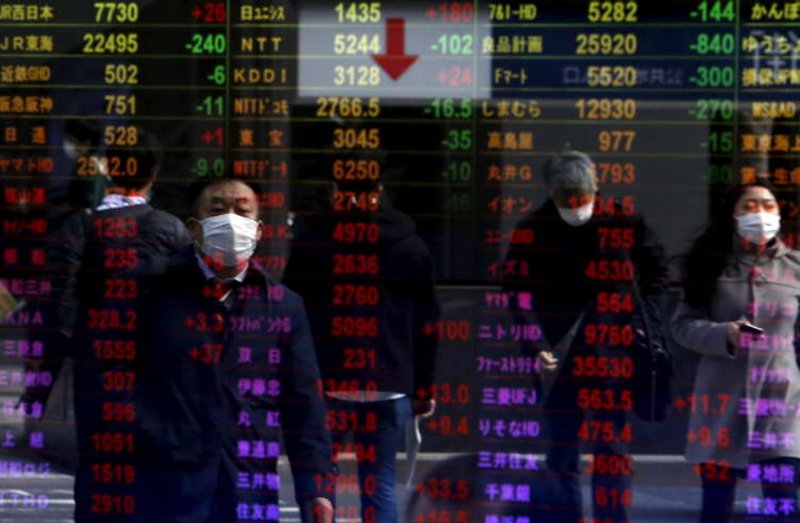 Image for Asian shares perk up as calmer bonds ease jitters