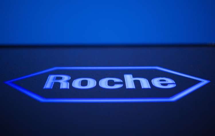 FILE PHOTO: Logo of Swiss pharmaceutical company Roche is pictured in Rotkreuz