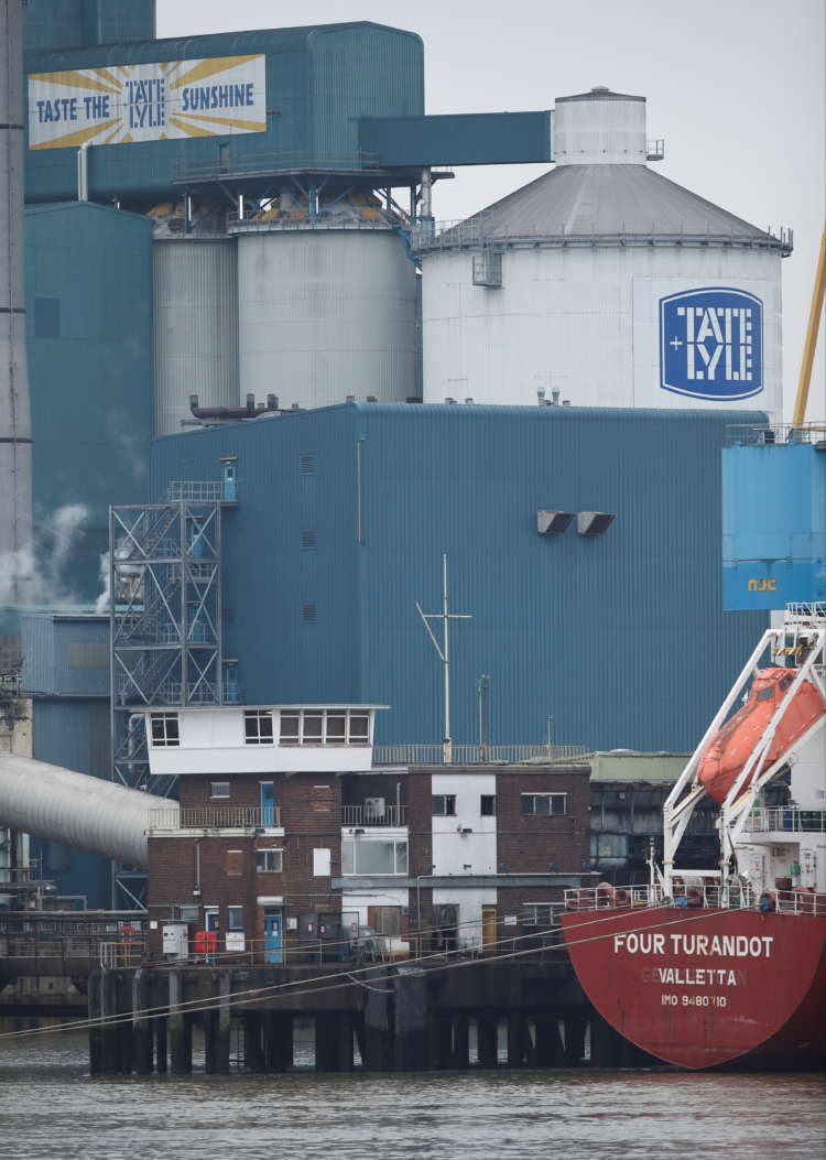The factory of Tate & Lyle Sugars is seen in London