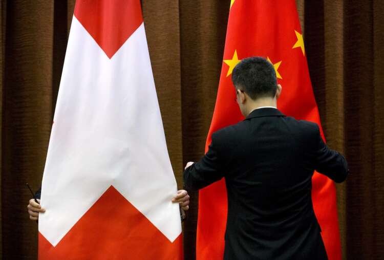 Swiss and Chinese flags symbolize the stalled trade talks over human rights issues - Global Banking & Finance Review