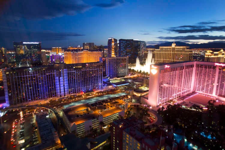 Panoramic view of Las Vegas Strip showcasing casinos, relevant to Nevada's innovation zones - Global Banking & Finance Review
