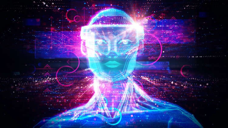 Metaverse – An Avatar Immersed in a Virtual World – Conceptual Illustration