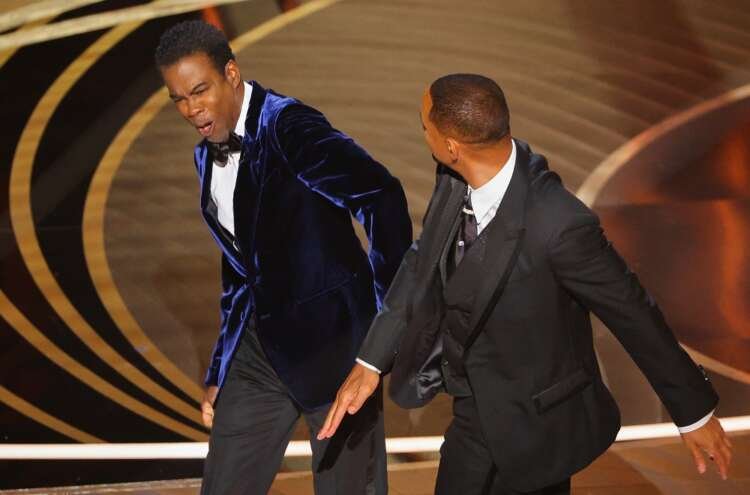 Image for Will Smith smacks Chris Rock on stage, then wins an Oscar