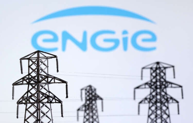 Engie logo alongside electric power transmission pylons, symbolizing energy sector challenges - Global Banking & Finance Review