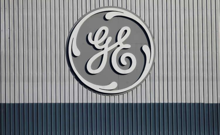 FILE PHOTO: The logo of U.S. conglomerate General Electric is pictured at the site of the company’s energy branch in Belfort