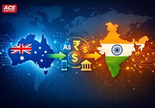Illustration of secure money transfer from Australia to India for remittances - Global Banking & Finance Review