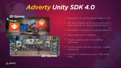 Image for Adverty releases Unity SDK 4.0, with 2D games support and a refreshed suite of high-quality ad assets for the ultimate in-game advertising experience