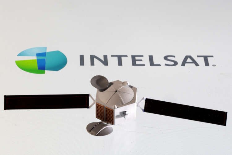Illustration of Intelsat logo and satellite model related to merger talks - Global Banking & Finance Review
