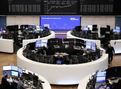 Image for European shares jump to record high as tech jitters abate