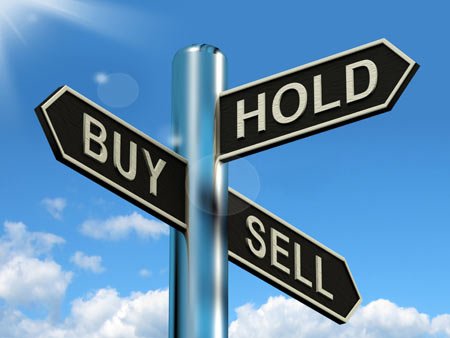buy hold and sell signpost
