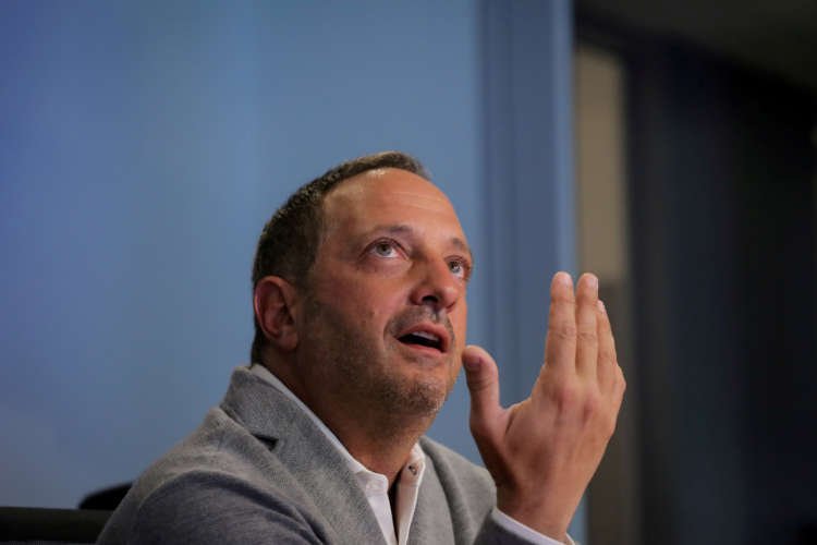 FILE PHOTO: FILE PHOTO: Andrew Left, the founder of Citron Research, speaks in 2018