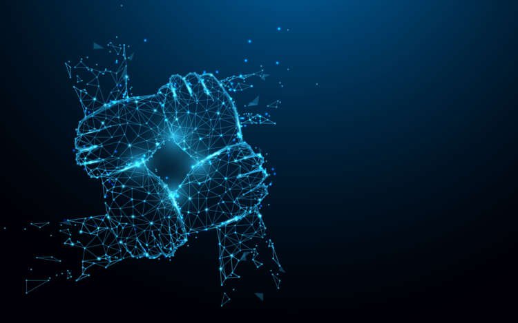 Abstract illustration of interconnected hands symbolizing digital banking inclusivity - Global Banking & Finance Review