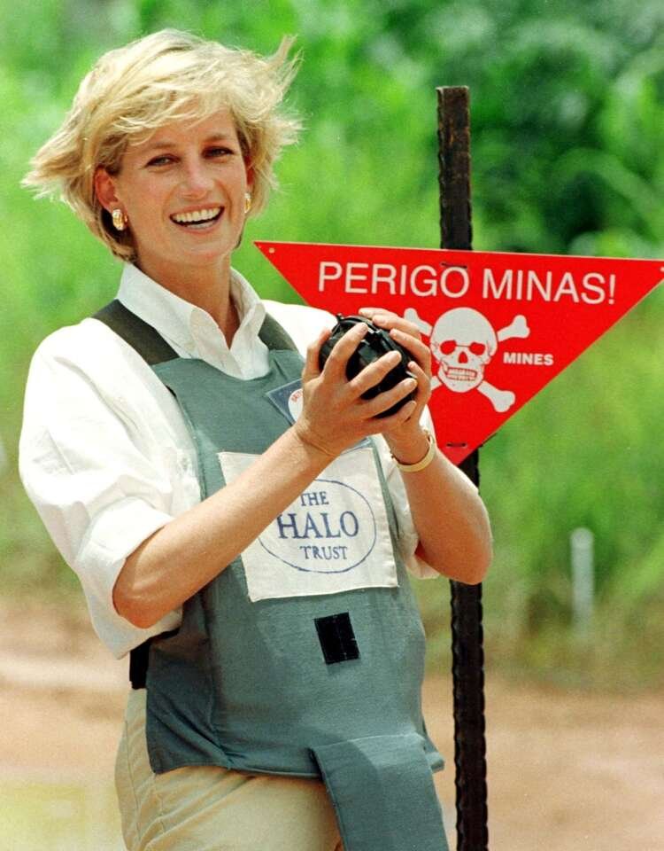 Princess Diana holding a landmine in Angola, highlighting her humanitarian efforts - Global Banking & Finance Review