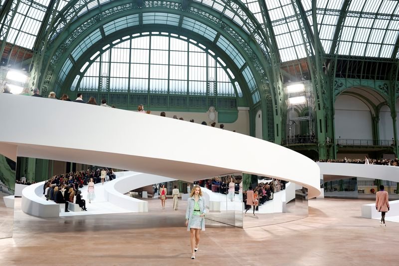 Image for Chanel builds double-C logo into catwalk set for haute couture