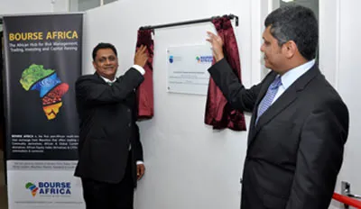 Dr. Hemant B. Chittoo (CMILT), Ag. Director General of UTM - Mr. Rinsy Ansalam, Managing Director and CEO of Bourse Africa Limited.