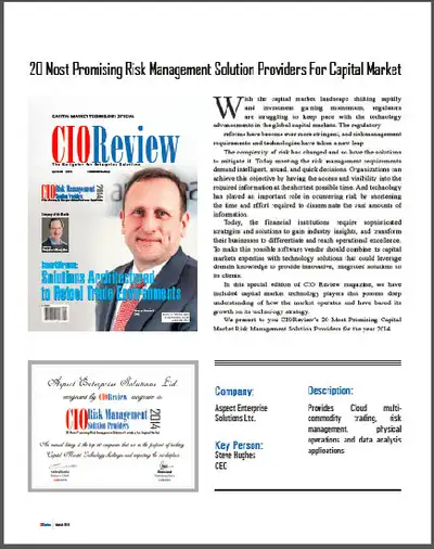 Image for ASPECT ENTERPRISE SOLUTIONS NAMED IN CIO REVIEW’S 20 MOST PROMISING RISK MANAGEMENT SOLUTION PROVIDERS