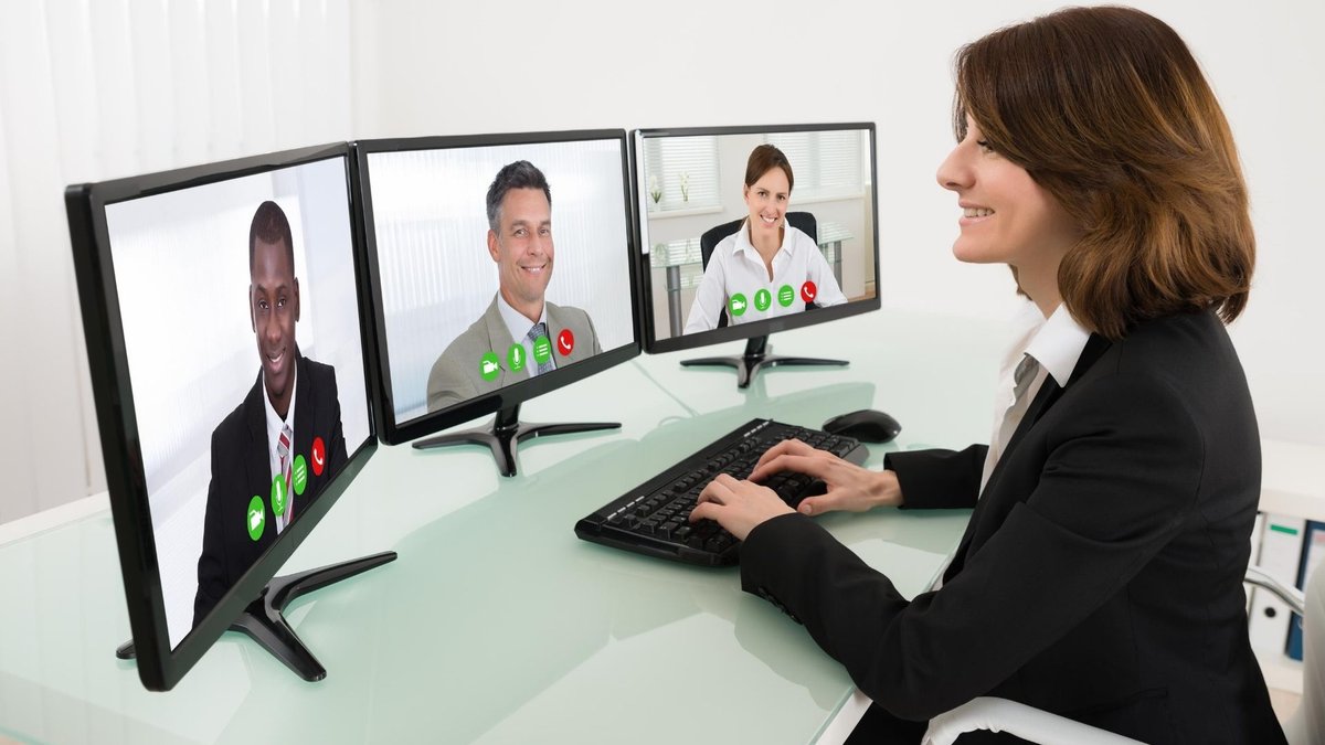 Video conferencing setup showcasing security measures for financial services - Global Banking & Finance Review