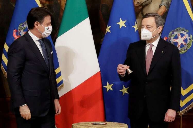 Image of Italy's Prime Minister Draghi discussing government coalition issues - Global Banking & Finance Review