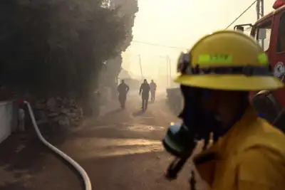 Image for Firefighters evacuate towns outside Jerusalem as wildfire blazes