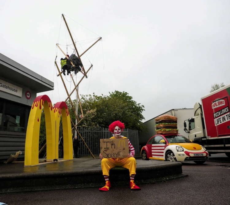 Image for Animal rights group blockades McDonald’s UK distribution centres