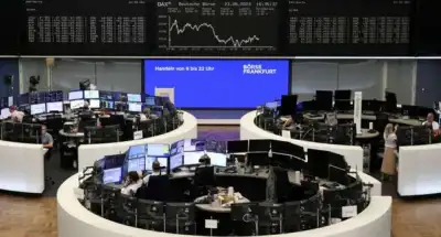 Image for European shares fall as SAP drags, investors await U.S. data, ECB