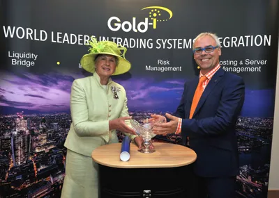 Lord-Lieutenant of Surrey, Dame Sarah Goad with Tom Higgins, CEO of Gold-i